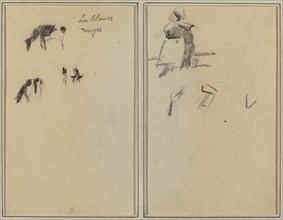 Two Cows; A Seated Breton Woman [verso], 1884-1888.