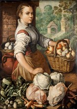 Girl with Vegetables , 1566. Creator: Beuckelaer, Joachim (ca. 1533-1574).
