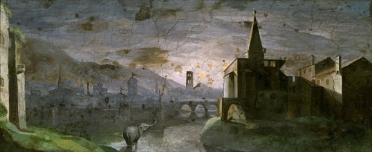 Landscape at dawn , ca 1565-1570. Creator: Arbasia, Cesare (c. 1547-1607).