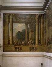 Figures in an architectural setting, 1748.