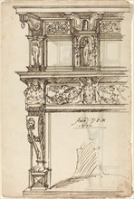 Palatial Mantelpiece with Mercury and Hope [recto], 1571.