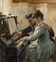 At the Piano, 1884. Found in the collection of the Göteborg Konstmuseum.