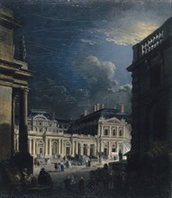 Place du Palais-Royal, in moonlight, c1765.