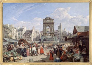 The market and the Fontaine des Innocents, 1822.