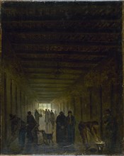 Corridor de la prison Saint-Lazare vers 1794, c1794.