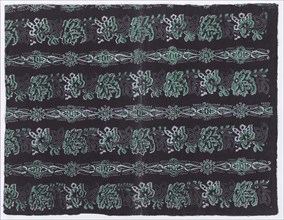 Sheet with four borders with abstract patterns, 19th century.