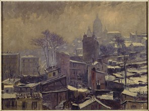 Snow on the scrubland of Montmartre, in 1905.