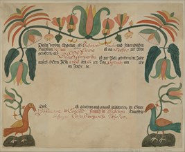 Pa. German Birth and Baptismal Certificate, 1935/1942.