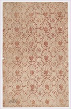 Sheet with overall lattice pattern with flowers, 19th century.