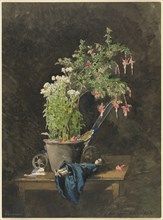 A Potted Fuchsia with Children's Toys, 1877.