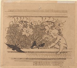 Ornamental Design with Birds and Lily, c.1900.