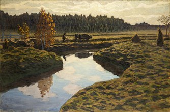 Autumn Ploughing in the Marshland, 1911. Creator: Almqvist, Ester (1869-1934).