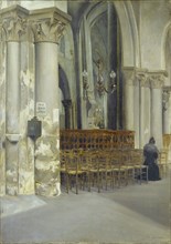 Interior of Saint-Pierre-de-Montmartre church, c1895.