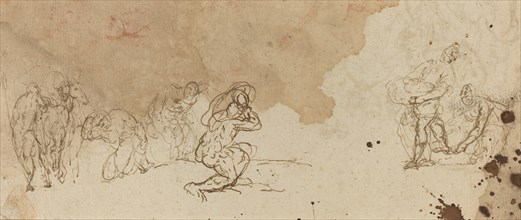 Studies of Figures for an Adoration of the Magi [verso].