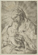 The Virgin holding the infant Christ, after Reni, ca. 1600-1640.