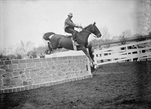 Horse Shows - Unidentified Men, Mtd. Or Hurdling, 1911.