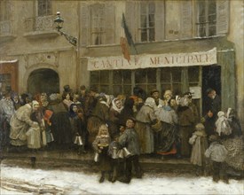 City canteen during the siege of Paris (1870-1871), c1870.