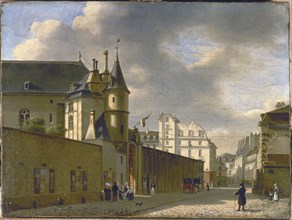 Gate of the Hotel de Clisson and rue des Archives, around 1840.