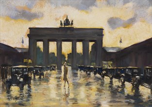 Brandenburg Gate seen from Pariser Platz, 1928. Private Collection.