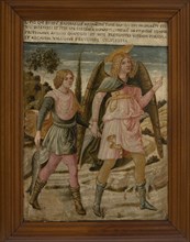 Tobias with Archangel Raphael, ca 1460. Creator: Gozzoli, Benozzo (ca 1420-1497).