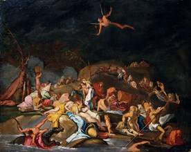 The Deluge. Deucalion and Pyrrha, ca 1675. Creator: Carpioni, Giulio (1613-1678).