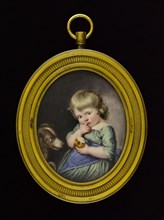 Portrait of a little girl with a dog, between 1790 and 1800.
