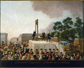 Execution of Louis XVI, January 21, 1793, between 1793 and 1798.