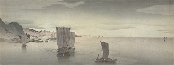 Ships anchored offshore, Between 1900 and 1915. Private Collection.
