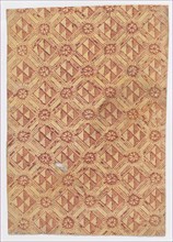 Sheet with overall pattern of triangles and rosettes, 19th century.