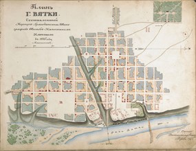 Plan of the city of Vyatka, 1843. Private Collection.