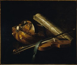Still life with musical instruments, 1756.