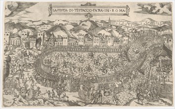 Carnival games held on the Mount Testaccio in Rome, 1558.