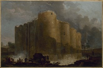 La Bastille, dans les premiers jours de sa démolition, 1789.