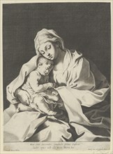 The Virgin holding the infant Christ on her lap, after Reni, 1630-78.