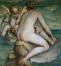Venus and Cupid at sea, ca 1580-1585. Creator: Cambiaso (Cambiasi), Luca (1527-1585).