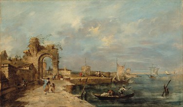 Caprice, with a ruined arch and seaport.