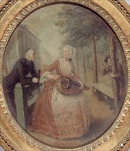 Fanchon la vielleuse et l'abbé Lattaignant vers 1775, c1775.