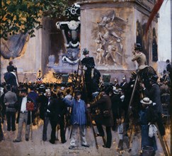 Funeral of Victor Hugo, Place de l'etoile (June 1, 1885), c1885.