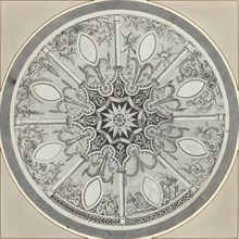 Design for an Inlaid Circular Table Top, with Alternatives, c. 1800.