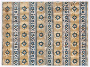 Sheet with five borders with floral and striped patterns, 19th century.