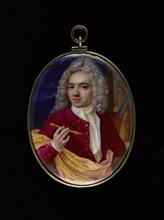 Portrait of a man, probably a musician, between 1725 and 1750.