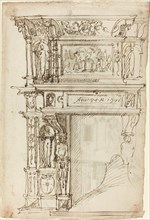 Palatial Mantelpiece with a Scene of Ancient Sacrifice [recto], 1571.