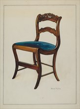 Mahogany Chair with Card Rose Design on UpperWrung, c. 1937.