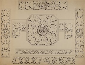 Connecticut-type Hadley Chest-Detail of Central Panel, c. 1936.
