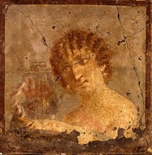 Young woman plucking the strings of a lyre, 1st century. Creator: Classical Antiquities.