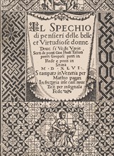 Spechio di pensieri delle belle et Virtudiose donne, 1546.