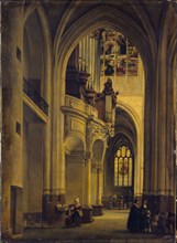 Interior view of Saint-Gervais-Saint-Protais church, c1838.