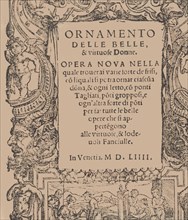 Ornamento delle belle & virtuose donne, title page (recto), 1554.