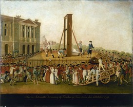 Execution of Marie-Antoinette, October 16, 1793, between 1793 and 1798.