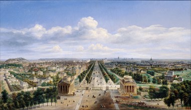 View of Paris, taken from the Arc de Triomphe de l'Étoile, 1843.